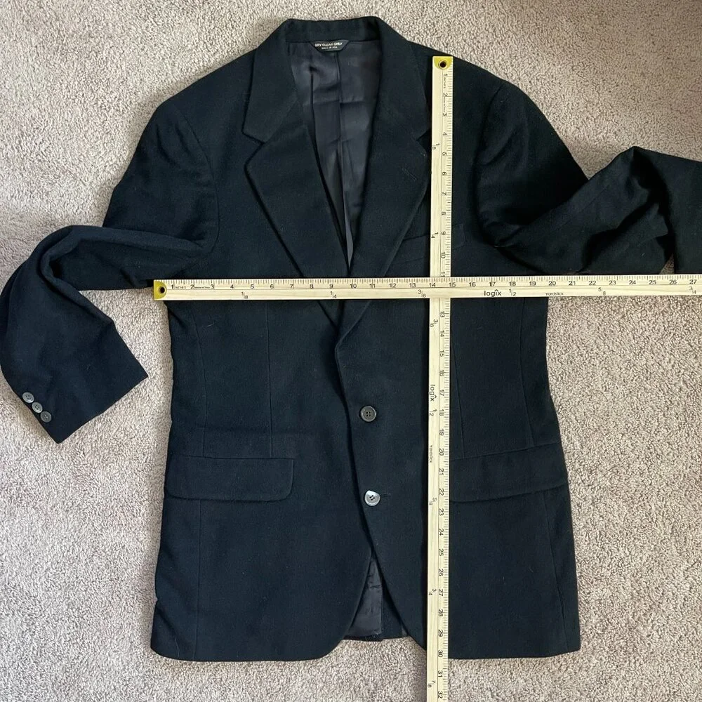 Vintage Bill Blass 100% Cashmere Black Sport Coat/Blazer Mens Made In USA